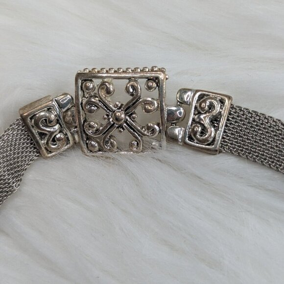 Vintage Silver Color Metal Mesh  Belt. 38 inch Tip To Tip. Nice main image 5